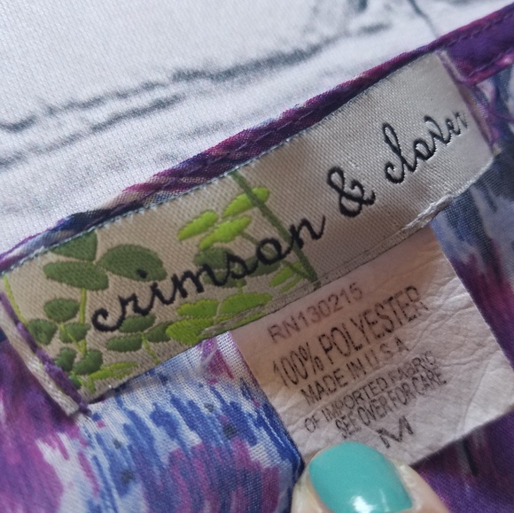 Crimson & Clover Sheer Purple Crop Top Sz Med - Picture 4 of 8